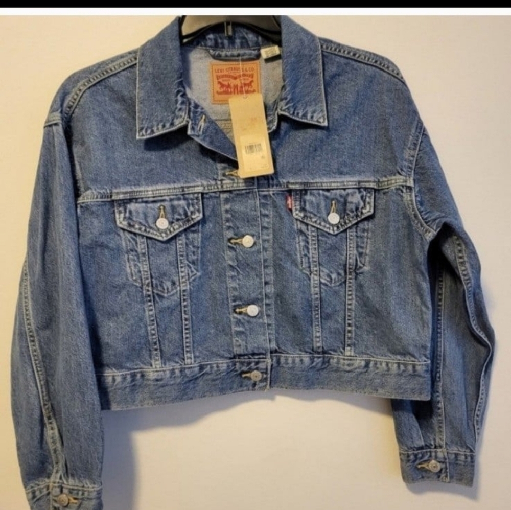 Levi's Trucker cropped relaxed Jacket Size Small nwt $89.50